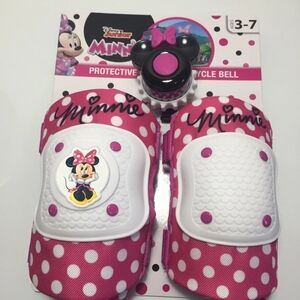 Disney Junior Minnie Girls Protective Elbow and Knee  Bell Pads Ages 3-7 New